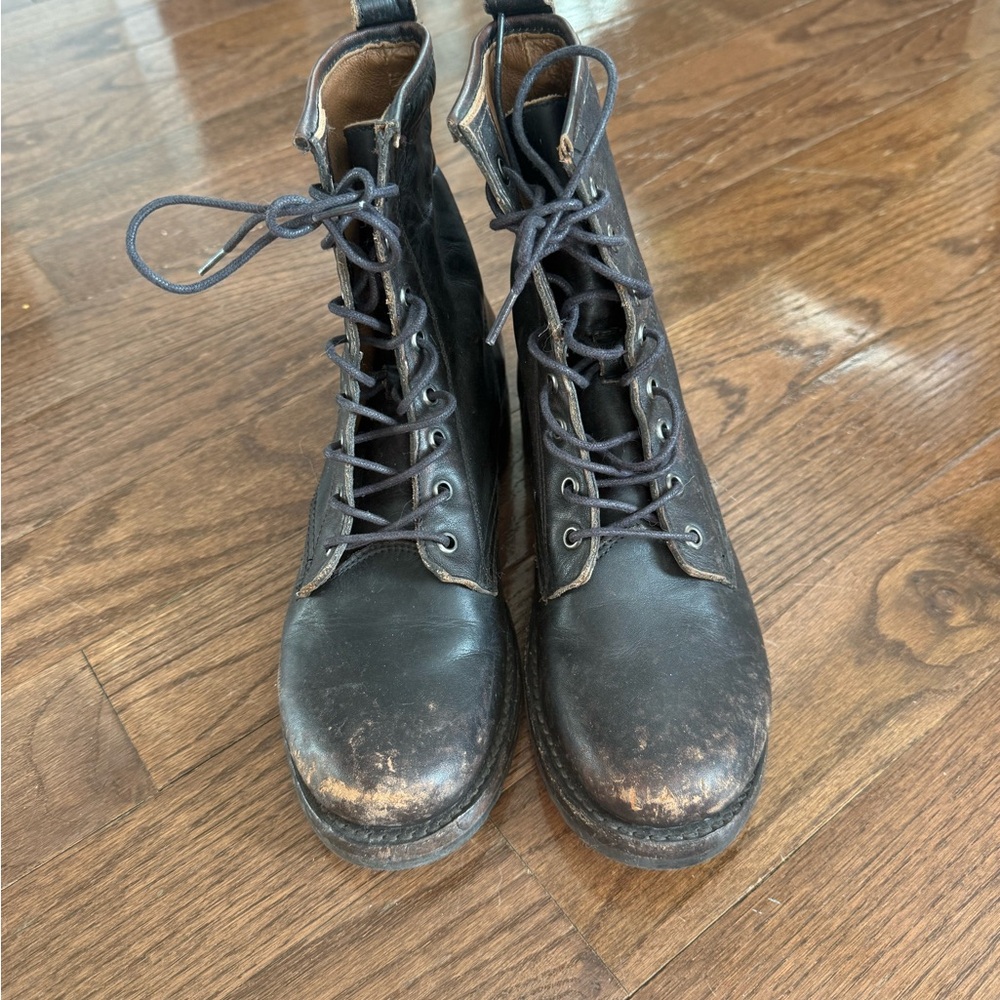 Frye Black Lace Up Boots